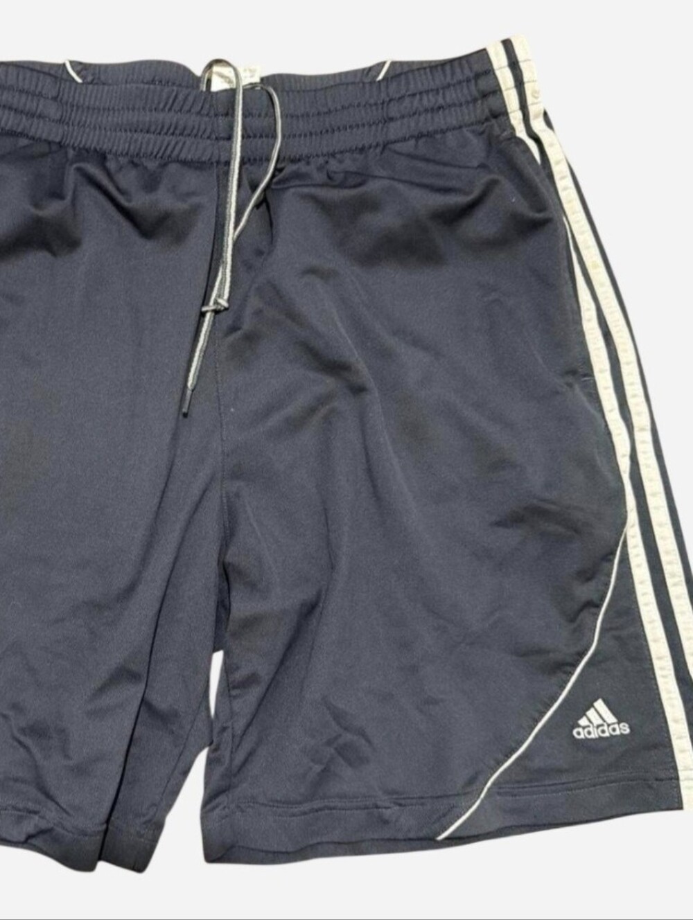 Vintage Y2k 🎀Adidas Men’s Navy Blue Athletic Shorts with White Stripes 🤍💙